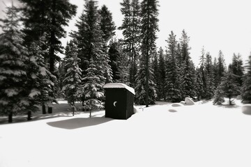 Outhouse In Winter