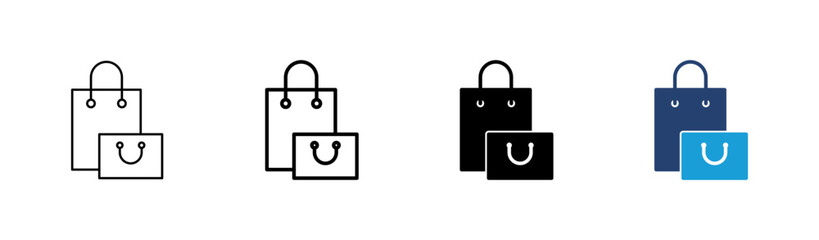 Shopping bag icon set. shopping icon vector