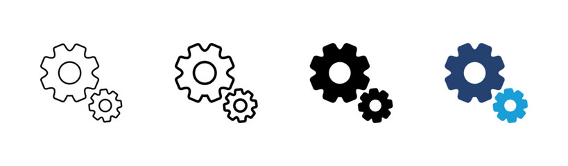 setting Icon set. Cog settings Icon Symbol