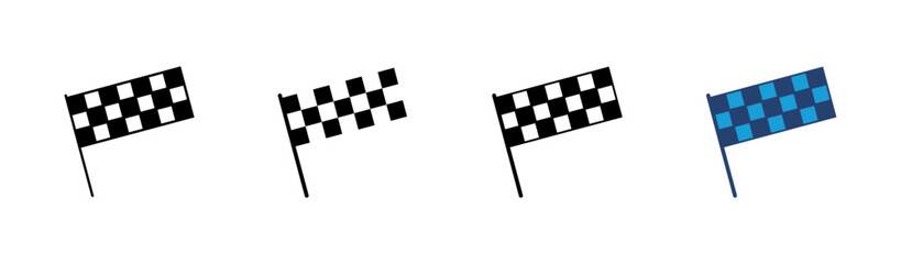 Racing flag icon set. race flag icon.Checkered racing flag icon