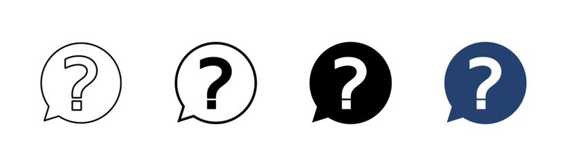 Question icon set. question mark icon vector.