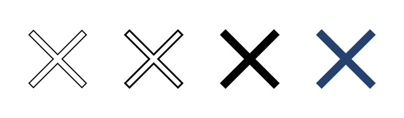 Close icon set. Delete icon vector. cross sign