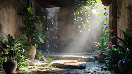  realistic high-resolution photo of garden, with detailed background