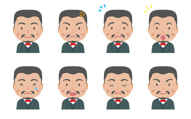 色々な表情の明治時代の政治家