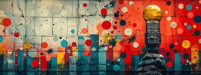 Design art concept abstract contemporary modern background business graphic idea. Work concept art design retro office poster icon hand team success digital ad artwork visual technology research job.	