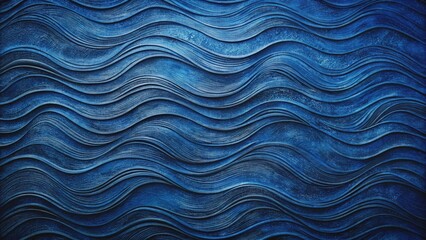 Obraz premium Vibrant dark navy blue stucco abstract background featuring wavy oil texture patterns on canvas, evoking a sense of contemporary artistic expression and dynamic visual energy.