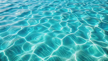 Calming seamless pattern of turquoise blue water with subtle wave ripples and soft sunlit highlights, perfect for summer and tropical design projects backgrounds.