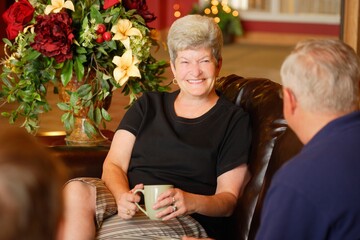 Seniors Having Coffee Together