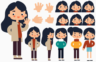 set of cartoon people vector
