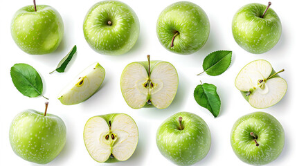 Fototapeta premium Green and yellow apple