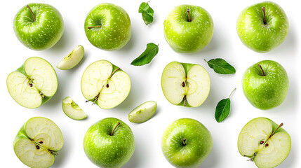 Fototapeta premium Green and yellow apple