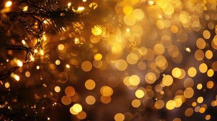 Abstract background with vintage lights in yellow and gold for festive occasions holidays and Christmas parties