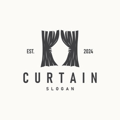 Simple Home Decoration Curtain Logo Templet Illustration