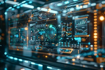 A futuristic computer interface displaying holographic images, symbolizing advanced technology