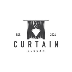 Simple Home Decoration Curtain Logo Templet Illustration
