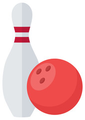 Bowling flat icon isolated on white background.