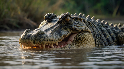 Obraz premium crocodile in the water