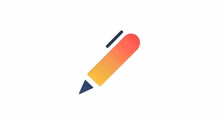 Illustration of a gradient pen with an orange body and blue tip