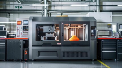 Large-scale 3D printer creating complex industrial components