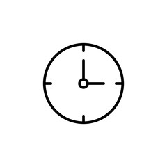 Clock icon, simple flat black trendy style illustration for web and app on white background..eps