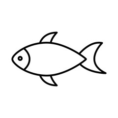 Fish Icon, isolated. Flat design. simple linear illustration on white background..eps