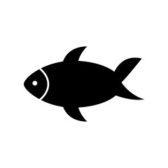 Fish Icon, simple flat black trendy style illustration on white background..eps