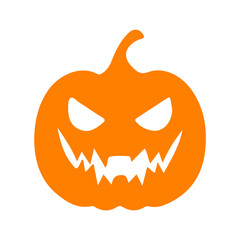 Jack O Lantern halloween pumpkin clip art design on plain white transparent isolated background for card, shirt, hoodie, sweatshirt, apparel, card, tag, mug, icon, poster or badge