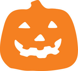 Jack O Lantern halloween pumpkin clip art design on plain white transparent isolated background for card, shirt, hoodie, sweatshirt, apparel, card, tag, mug, icon, poster or badge