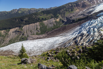 glacier in the mountains