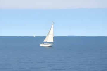 Fototapeta premium Sailboat: Harnessing Wind Power for Nautical Adventures