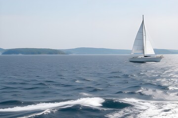 Obraz premium Sailboat: Harnessing Wind Power for Nautical Adventures