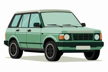 Range Rover Car Vector Illustration White Background, Cartoon, Clipart, Line Art Design, Range Rover car vector illustration with a white background in cartoon, clipart, and line art style.