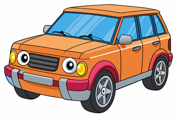 Range Rover Car Vector Illustration White Background, Cartoon, Clipart, Line Art Design, Range Rover car vector illustration with a white background in cartoon, clipart, and line art style.