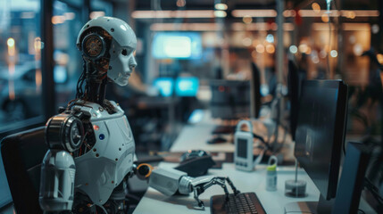 Fototapeta premium More Than Just a Machine: A Robot as a Valued Member of the Team