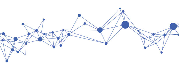 White global communication banner with connecting dot network. Abstract plexus technology futuristic network background