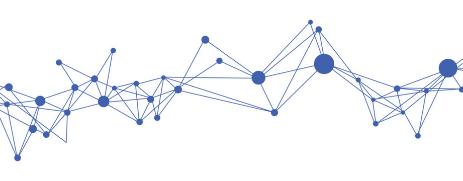 White global communication banner with connecting dot network. Abstract plexus technology futuristic network background