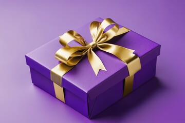 Obraz premium purple gift boxes with ribbons decorated for a celebration isolated purple background