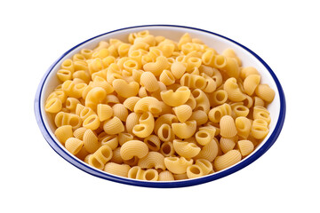 Raw macaroni pasta in bowl, Food ingredient