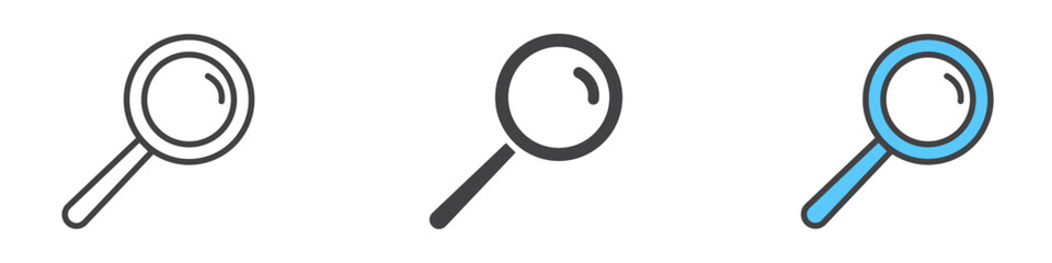 Search icon collection set on white background color
