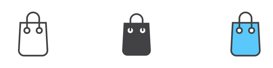 Shopping bag icon collection set on white background color