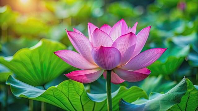Closeup of a beautiful pink lotus flower blooming in the garden, lotus, flower, pink, garden, water lily, plant, nature