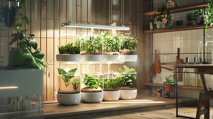 Indoor Garden System With Grow Lights