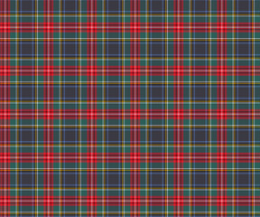 Plaid pattern, navy blue, green, red, yellow, white, blue, seamless for textiles and designing clothes, skirts, pants, aprons, tablecloths, blankets or decorations. Vector illustration.