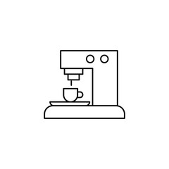 Coffee Machine line icon,  linear style sign flat illustration on white background..eps