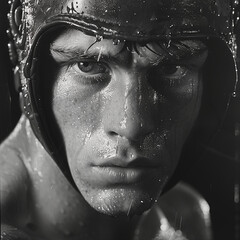 a man in a wet suit and goggles

