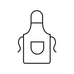 Kitchen apron outline icon. Apron with pocket sign flat black illustration on white background..eps