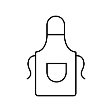 recommend clip art: Kitchen apron outline icon. Apron with pocket sign flat black illustration on white background..eps