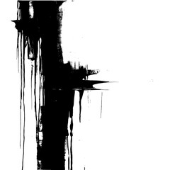 Black Brushstroke Illustrations Cascading Across a Pristine White Canvas