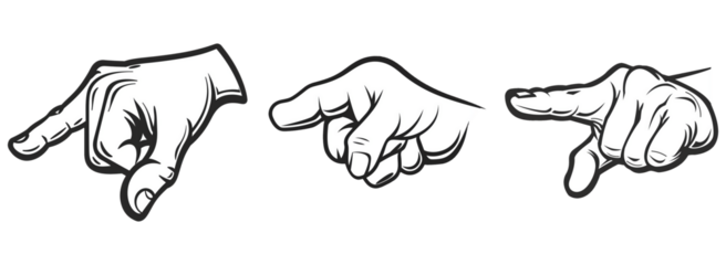 Hand with pointing finger isolated on transparent background