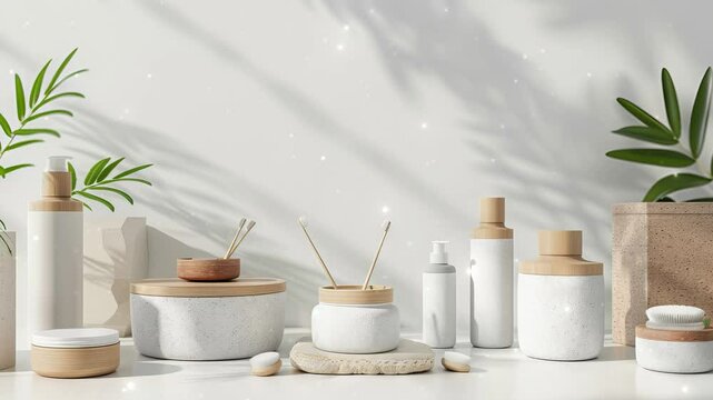 High resolution product packaging mockups for a natural cosmetics line, featuring ecofriendly materials and minimalist design, perfect for branding presentations.